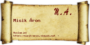 Misik Áron névjegykártya